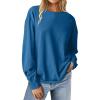 imageANRABESS Womens Long Sleeve Shirts Crewneck Oversized Tops Casual 2025 Fall Trendy TShirts Tee Blouse with Pockets ClothesDeep Blue