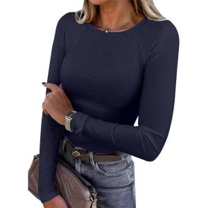 imageANRABESS Women Long Sleeve Shirts Ribbed Knit Slim Fitted Tops Casual Basic Tight Tee TShirts 2025 Fall Underscrubs LayerNavy Blue