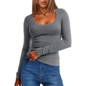 imageANRABESS Women Long Sleeve Thermal Top Scoop Neck Slim Fit Fleece Shirts Basic Tee Casual 2025 Fall Winter Warm UndershirtsDark Grey