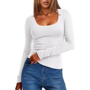 imageANRABESS Women Long Sleeve Thermal Top Scoop Neck Slim Fit Fleece Shirts Basic Tee Casual 2025 Fall Winter Warm UndershirtsWhite