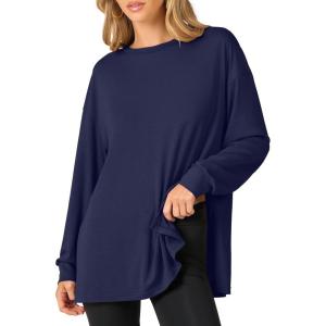 imageANRABESS Womens Long Sleeve T shirts Oversized Casual Workout Tunic tops Athletic Gym Shirts Basic Tees 2025 Fall OutfitsNavy Blue