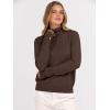imageANRABESS Turtleneck Sweaters for Women 2025 Fall Long Sleeve Dressy Casual Soft Knitted Button Basic Pullover Tops OutfitsChocola