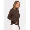 imageANRABESS Turtleneck Sweaters for Women 2025 Fall Long Sleeve Dressy Casual Soft Knitted Button Basic Pullover Tops OutfitsChocola