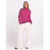 imageANRABESS Turtleneck Sweaters for Women 2025 Fall Long Sleeve Dressy Casual Soft Knitted Button Basic Pullover Tops OutfitsHot Pink