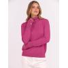 imageANRABESS Turtleneck Sweaters for Women 2025 Fall Long Sleeve Dressy Casual Soft Knitted Button Basic Pullover Tops OutfitsHot Pink
