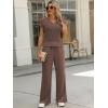 imageANRABESS Women 2 Piece Lounge Sets Crochet Knit Sweater Vest Wide Leg Pants Summer Casual Travel Matching Outfits ClothesBrown