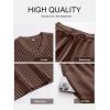 imageANRABESS Women 2 Piece Lounge Sets Crochet Knit Sweater Vest Wide Leg Pants Summer Casual Travel Matching Outfits ClothesBrown
