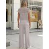 imageANRABESS Women 2 Piece Lounge Sets Crochet Knit Sweater Vest Wide Leg Pants Summer Casual Travel Matching Outfits ClothesLight Khaki