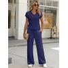 imageANRABESS Women 2 Piece Lounge Sets Crochet Knit Sweater Vest Wide Leg Pants Summer Casual Travel Matching Outfits ClothesNavy Blue