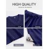 imageANRABESS Women 2 Piece Lounge Sets Crochet Knit Sweater Vest Wide Leg Pants Summer Casual Travel Matching Outfits ClothesNavy Blue