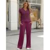 imageANRABESS Women 2 Piece Lounge Sets Crochet Knit Sweater Vest Wide Leg Pants Summer Casual Travel Matching Outfits ClothesPurple Red