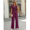 imageANRABESS Women 2 Piece Lounge Sets Crochet Knit Sweater Vest Wide Leg Pants Summer Casual Travel Matching Outfits ClothesPurple Red