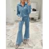 imageANRABESS Women 2 Piece Outfits 2025 Fall Fashion Airport Wide Leg Pants Lounge Set Leisure Travel Vacation Clothes SweatsuitsBlue