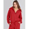 imageANRABESS Women 2 Piece Outfits 2025 Fall Fashion Airport Wide Leg Pants Lounge Set Leisure Travel Vacation Clothes SweatsuitsBright Red