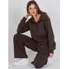 imageANRABESS Women 2 Piece Outfits 2025 Fall Fashion Airport Wide Leg Pants Lounge Set Leisure Travel Vacation Clothes SweatsuitsCoffee