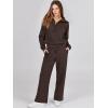 imageANRABESS Women 2 Piece Outfits 2025 Fall Fashion Airport Wide Leg Pants Lounge Set Leisure Travel Vacation Clothes SweatsuitsCoffee