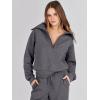 imageANRABESS Women 2 Piece Outfits 2025 Fall Fashion Airport Wide Leg Pants Lounge Set Leisure Travel Vacation Clothes SweatsuitsDark Grey