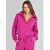 imageANRABESS Women 2 Piece Outfits 2025 Fall Fashion Airport Wide Leg Pants Lounge Set Leisure Travel Vacation Clothes SweatsuitsHot Pink