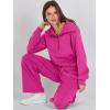 imageANRABESS Women 2 Piece Outfits 2025 Fall Fashion Airport Wide Leg Pants Lounge Set Leisure Travel Vacation Clothes SweatsuitsHot Pink