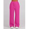 imageANRABESS Women 2 Piece Outfits 2025 Fall Fashion Airport Wide Leg Pants Lounge Set Leisure Travel Vacation Clothes SweatsuitsHot Pink