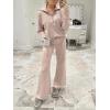 imageANRABESS Women 2 Piece Outfits 2025 Fall Fashion Airport Wide Leg Pants Lounge Set Leisure Travel Vacation Clothes SweatsuitsKhaki