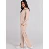 imageANRABESS Women 2 Piece Outfits 2025 Fall Fashion Airport Wide Leg Pants Lounge Set Leisure Travel Vacation Clothes SweatsuitsKhaki