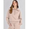 imageANRABESS Women 2 Piece Outfits 2025 Fall Fashion Airport Wide Leg Pants Lounge Set Leisure Travel Vacation Clothes SweatsuitsKhaki