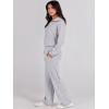 imageANRABESS Women 2 Piece Outfits 2025 Fall Fashion Airport Wide Leg Pants Lounge Set Leisure Travel Vacation Clothes SweatsuitsLight Grey