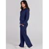 imageANRABESS Women 2 Piece Outfits 2025 Fall Fashion Airport Wide Leg Pants Lounge Set Leisure Travel Vacation Clothes SweatsuitsNavy Blue