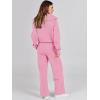 imageANRABESS Women 2 Piece Outfits 2025 Fall Fashion Airport Wide Leg Pants Lounge Set Leisure Travel Vacation Clothes SweatsuitsPink