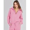 imageANRABESS Women 2 Piece Outfits 2025 Fall Fashion Airport Wide Leg Pants Lounge Set Leisure Travel Vacation Clothes SweatsuitsPink