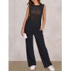 imageANRABESS Women 2 Piece Summer Outfits 2025 Crochet Sweater Vest Wide Leg Pants Lounge Matching Sets Travel Vacation ClothesBlack