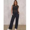 imageANRABESS Women 2 Piece Summer Outfits 2025 Crochet Sweater Vest Wide Leg Pants Lounge Matching Sets Travel Vacation ClothesBlack