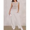 imageANRABESS Women 2 Piece Summer Outfits 2025 Crochet Sweater Vest Wide Leg Pants Lounge Matching Sets Travel Vacation ClothesLight Khaki
