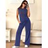 imageANRABESS Women 2 Piece Summer Outfits 2025 Crochet Sweater Vest Wide Leg Pants Lounge Matching Sets Travel Vacation ClothesNavy Blue