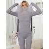 imageANRABESS Women Lightweight See Through Sexy Thermal Underwear Sets Fall Ultra Stretchy 2 Piece Pajamas Lounge Basic Layer SetGrey