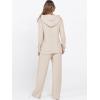 imageANRABESS Womens 2 Piece Lounge Pajama Sets Ribbed Knit Long Sleeve Hoodies Tops Matching Pants Casual Fall Sleepwear OutfitsLight Khaki
