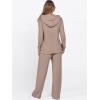 imageANRABESS Womens 2 Piece Lounge Pajama Sets Ribbed Knit Long Sleeve Hoodies Tops Matching Pants Casual Fall Sleepwear OutfitsTan