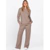 imageANRABESS Womens 2 Piece Lounge Pajama Sets Ribbed Knit Long Sleeve Hoodies Tops Matching Pants Casual Fall Sleepwear OutfitsTan
