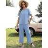 imageANRABESS Womens 2 Piece Outfits 34 Batwing Sleeve Top Wide Leg Crop Pants Sets 2025 Summer Beach Travel Lounge Set ClothesBlue