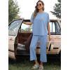 imageANRABESS Womens 2 Piece Outfits 34 Batwing Sleeve Top Wide Leg Crop Pants Sets 2025 Summer Beach Travel Lounge Set ClothesBlue