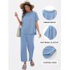 imageANRABESS Womens 2 Piece Outfits 34 Batwing Sleeve Top Wide Leg Crop Pants Sets 2025 Summer Beach Travel Lounge Set ClothesBlue
