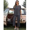 imageANRABESS Womens 2 Piece Outfits 34 Batwing Sleeve Top Wide Leg Crop Pants Sets 2025 Summer Beach Travel Lounge Set ClothesDark Gray