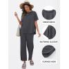 imageANRABESS Womens 2 Piece Outfits 34 Batwing Sleeve Top Wide Leg Crop Pants Sets 2025 Summer Beach Travel Lounge Set ClothesDark Gray