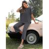 imageANRABESS Womens 2 Piece Outfits 34 Batwing Sleeve Top Wide Leg Crop Pants Sets 2025 Summer Beach Travel Lounge Set ClothesDark Gray