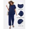 imageANRABESS Womens 2 Piece Outfits 34 Batwing Sleeve Top Wide Leg Crop Pants Sets 2025 Summer Beach Travel Lounge Set ClothesNavy