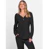 imageANRABESS Womens 2 Piece Outfits Pajama Sets Long Sleeve Henley Tops Sweatpants Matching Lounge Set 2025 Fall Pj SleepwearBlack