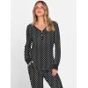 imageANRABESS Womens 2 Piece Outfits Pajama Sets Long Sleeve Henley Tops Sweatpants Matching Lounge Set 2025 Fall Pj SleepwearBlack Spots Floral