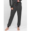 imageANRABESS Womens 2 Piece Outfits Pajama Sets Long Sleeve Henley Tops Sweatpants Matching Lounge Set 2025 Fall Pj SleepwearBlack Spots Floral