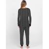 imageANRABESS Womens 2 Piece Outfits Pajama Sets Long Sleeve Henley Tops Sweatpants Matching Lounge Set 2025 Fall Pj SleepwearBlack Spots Floral